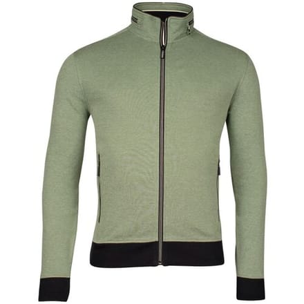 Baileys Vest Sweat Cardigan Zip Two-Tone Oxford Doubleface Jacquard Interlock Olijf Groen / male