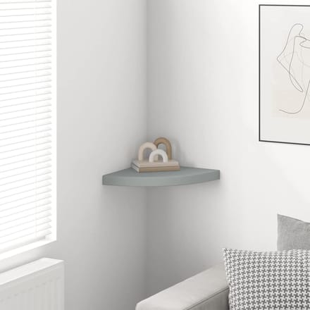 vidaXL - Hoekschap - zwevend - 35x35x3,8 - cm - MDF - grijs