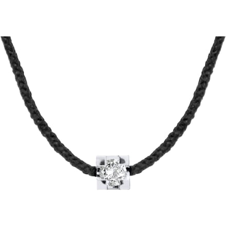 Ketting Diamond Solitaire 0030 Cts Black Nylon 925