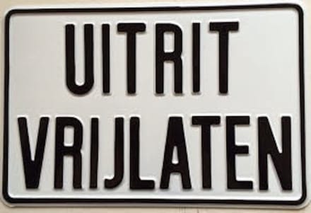 Uitrit Vrijlaten Bord 30x20 cm Aluminium