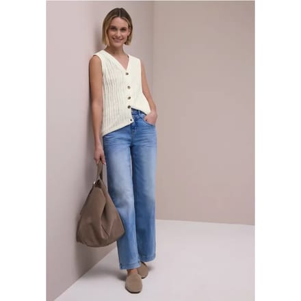 Vest met V-hals en knoopsluiting