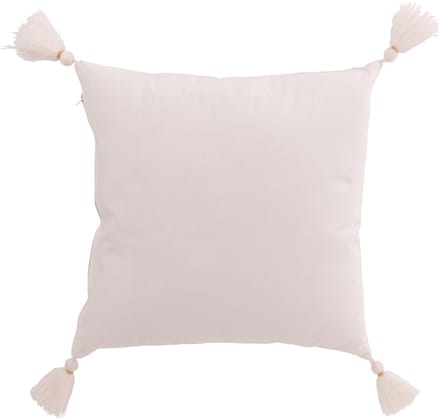 J-Line kussen Sneeuwvlok + Kwasten - katoen - wit/beige