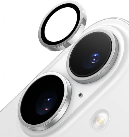 TORRAS LensGuard Geschikt voor Apple iPhone 16 / 16 Plus - Camera Lens Protector 9H Tempered Glass - Zwart