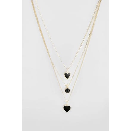 boohoo Dames Drieketen Hartbedelketting | Goud