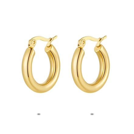 Twice As Nice Oorbellen in goudkleurig edelstaal, oorring, 20 mm