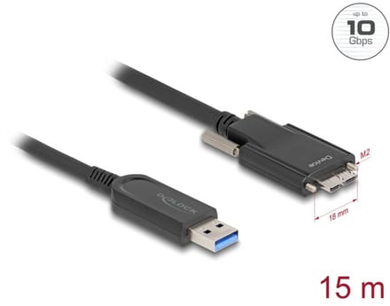 Delock Active Optical Cable USB 10 Gbps Type-A male to Type Micro-B male with screws 15 m