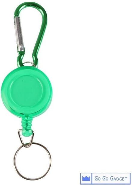Sleutelhanger | uittrekbaar koord | karabijnhaak | groen