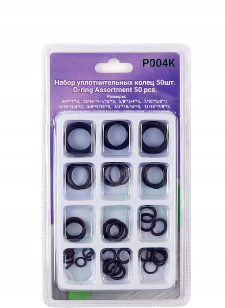 Помощник P004K - Rubberen O-ring Set - 50 stuks - Verschillende Maten