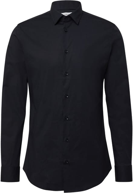 s.Oliver BLACK LABEL - Hemd - Maat 45 - Mannen - ZWART - katoen