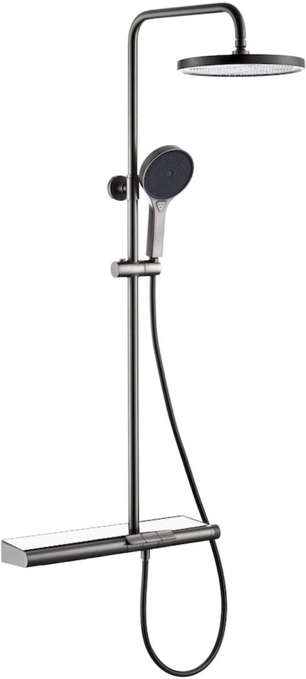 LINEA UNO - Stenvik - Gun metal - Piano button - Doucheset opbouw - - 201375