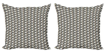 ABAKUHAUS – Retro kussenhoes 2x40x40 cm – Dubbelzijdig bedrukt – Microfaser Multicolor