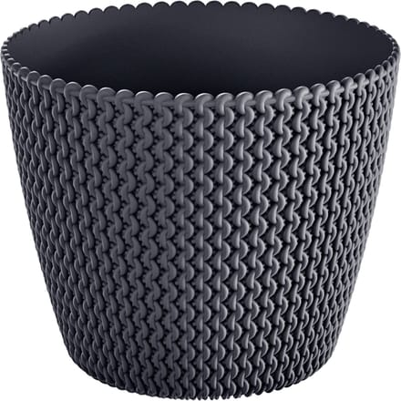 Prosperplast Bloempot Splofy - antraciet - buiten/ binnen - rond - 26 cm