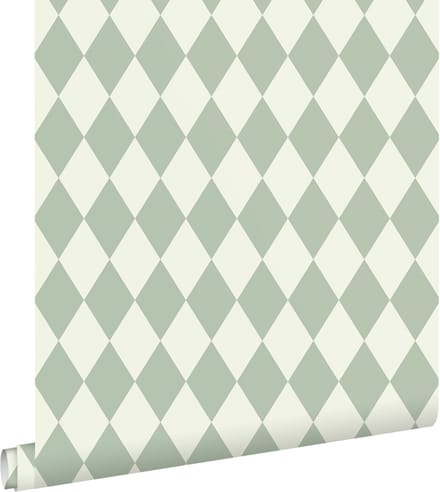 ESTAhome behang ruiten mintgroen - 50 x 900 cm - 131933