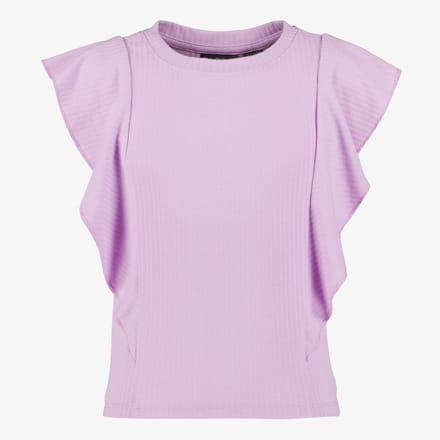 TwoDay meisjes rib top met ruches lila - Maat 170