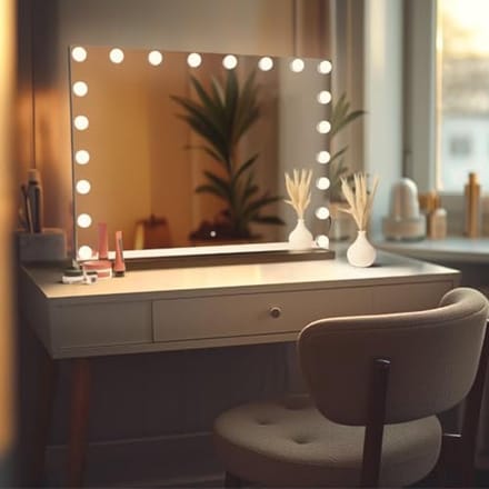 Hollywood Make-up Spiegel met Dimbare LED Lampen - 3 Lichtstanden - 80x60cm