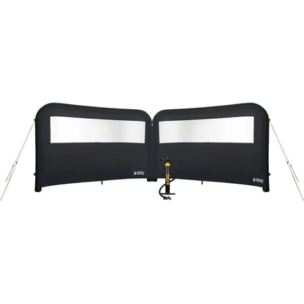 Abbey Camp Opblaasbaar Windscherm 2 x - Met Pomp - Grijs - 480 x 140 cm - Koppelbaar