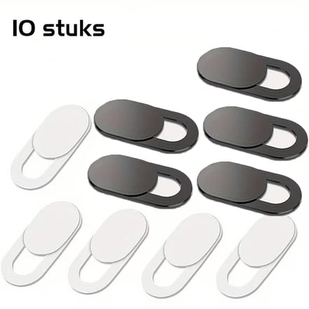 DW4Trading Webcam Covers Lens Bescherming 2x5 Stuks Ideaal Voor Iphones en Laptops - Zwart en Wit