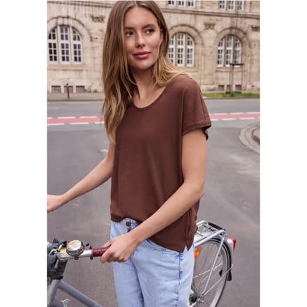 Shirt met hangende schouder in jersey