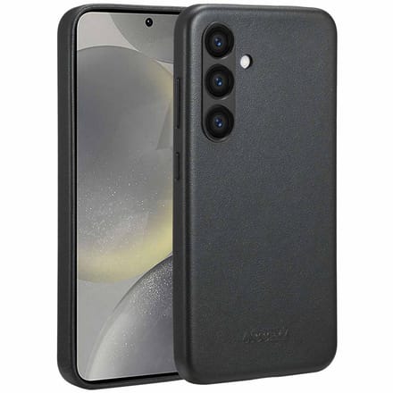 Accezz Hoesje - Geschikt voor Samsung Galaxy S24 - Magnetische Ring Leather Backcover - Black