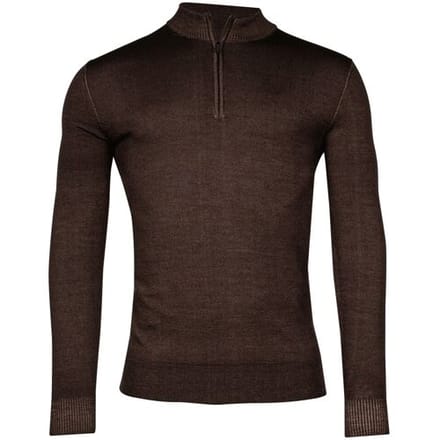 Thomas Maine Trui Half Zip Single Knit Dye Wash Donker Bruin / male