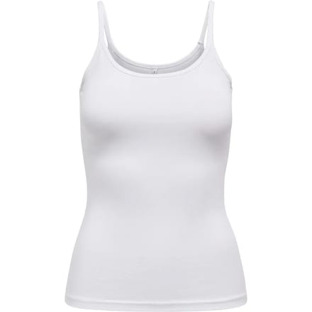 Only witte dames top   Ronde hals   Regular fit   Geen zakken   Spaghettibandjes Wit S