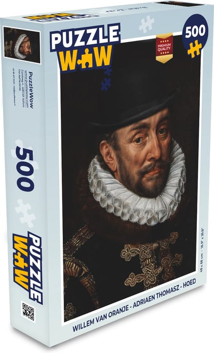 Puzzel Willem van Oranje - Adriaen Thomasz - Hoed - Legpuzzel - Puzzel 500 stukjes