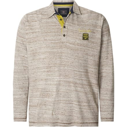 Jan Vanderstorm herren Poloshirt Met Lange Mouwen - 64/66 - wolwit - Plus Size