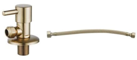 FugaFlow Eccelente Acces Hoekstopkraan Met Flexibele Slang - 30cm slang - 1/2"x3/8"- geborsteld messing