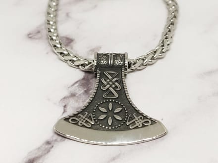 Mei's - Viking's Dane Axe - ketting heren - RVS zilver - 51 cm
