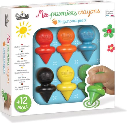 Créa Lign Mijn eerste potloden - Kleuren voor 1 jaar - Ergonomische grip