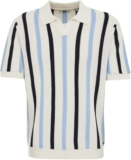 WE Fashion Heren regular fit polo met structuur