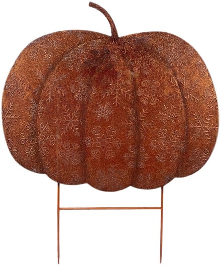 Clayre & Eef Tuinsteker Pompoen Oranje Metaal Herfst decoratie