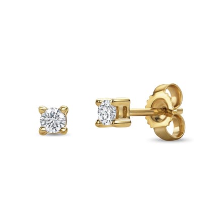 Miore Pure Oorbellen Dames - 14 Karaat Goud - Diamanten - Handgemaakt - Hypoallergene Knopjes - 3 mm