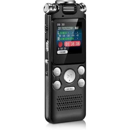 8GB Voice Recorder Ruisonderdrukking o Recorder Dubbele microfoon voor HD Spraakgestuurd zwart