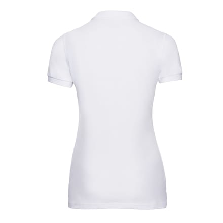 Russell Dames/Dames Piqué Stretch Poloshirt (Wit)