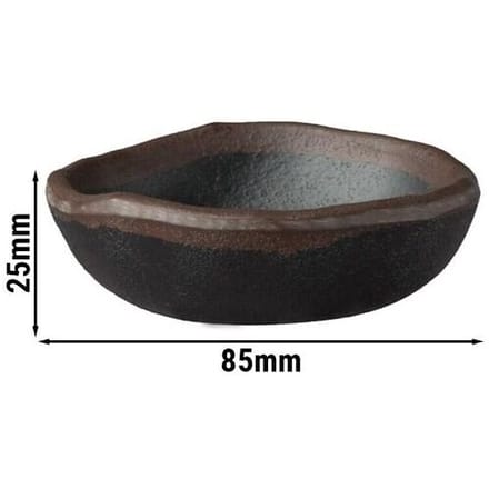 GGM Gastro (12 Stück) Dipschälchen - MARONE - Melamin - 50ml - Ø 85mm - Schwarz/Braun