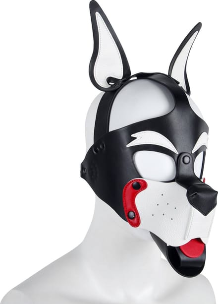 Banoch | Masker Doggy pointy | wit imitatie leer | Bondage | Puppy Play