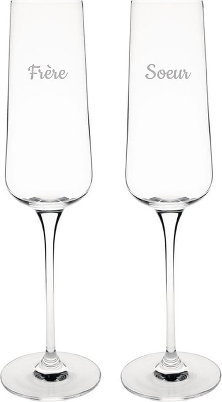 Champagneglas gegraveerd - 27cl - Frere & Soeur