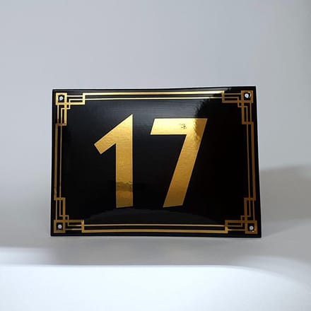 Art deco | jaren ’30 | luxe emaille huisnummer - 17
