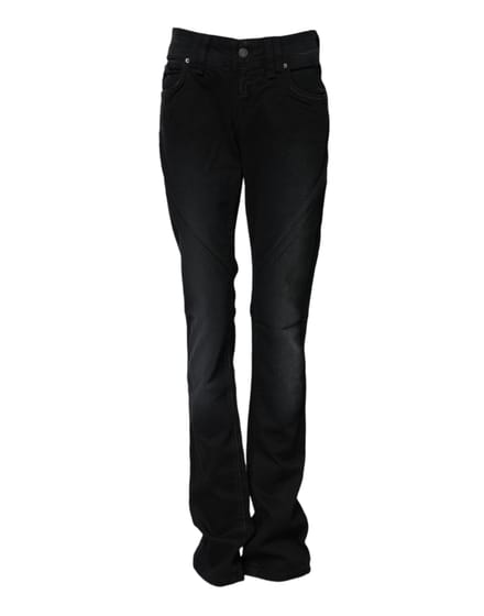 John Galliano Zwarte Katoenen Midden Taille Tapered Denim Jeans
