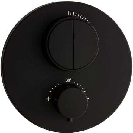 Herzbach DEEP BLACK concealed thermostat PUSH round 23.803050.1.12