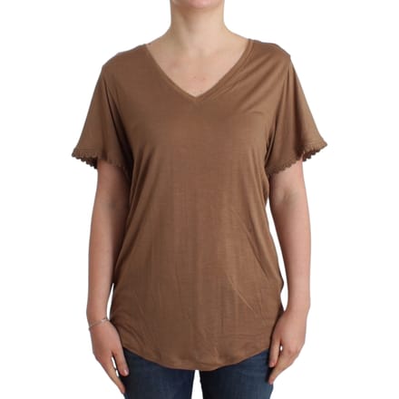 John Galliano Bruine korte mouwen top