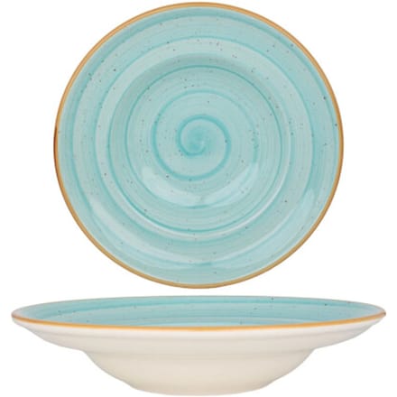 Bonna Pastabord - Aqua - Porselein - 27 cm (450cc) - set van 2