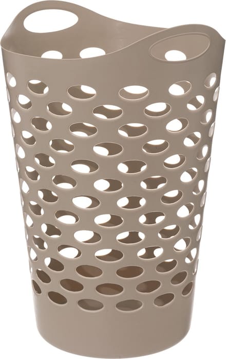 5Five Flexibele wasmand/opbergmand - rond - beige - 60 liter - D41 x H66 cm