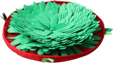 Honden Snuffelmat - Activiteitspad Voer - Interactief Spel - Verstelbaar Trekkoord - 48 x 48 cm - Rood