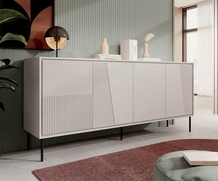 Meubella - Dressoir Blanes - Beige - 200 cm