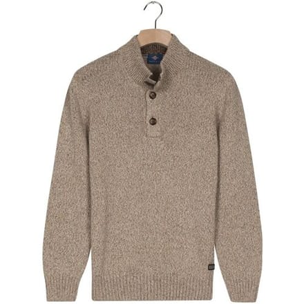 Baileys Dark Sand Standaard lange mouw Modern Fit Gemeleerd Pullover 528492 839
