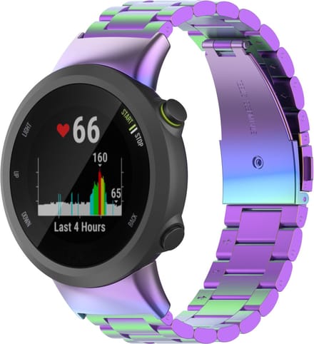 By Qubix - Stalen schakelband - Multicolor - Geschikt voor Garmin Forerunner 45 / 45S
