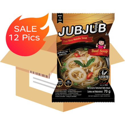 JUBJUB instant rijstnoedels rundvleessmaak 70 g * 12