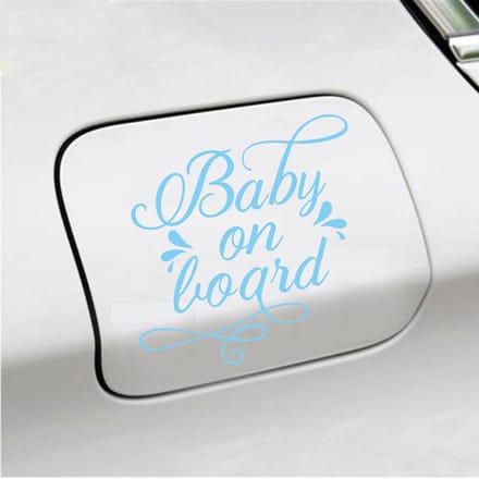 Bumpersticker - Baby On Board - 12,1 X 13,1 - Licht Blauw